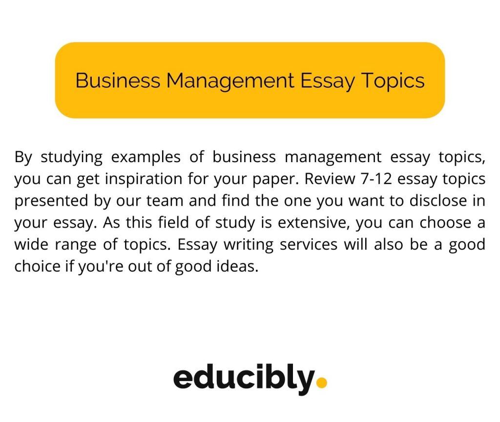 business management essay topics